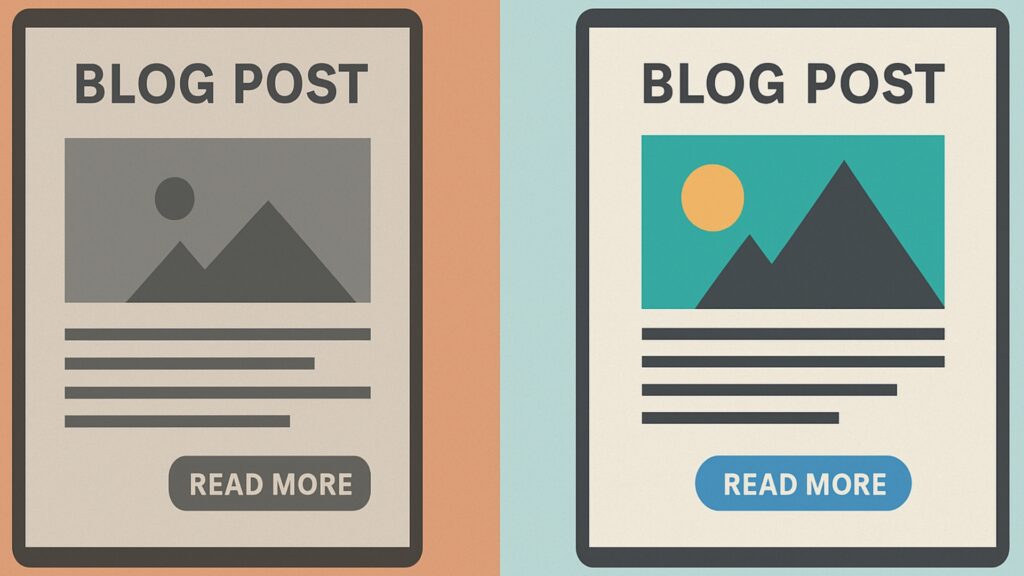 Before and after comparison of outdated content being updated into a fresh, optimized version.