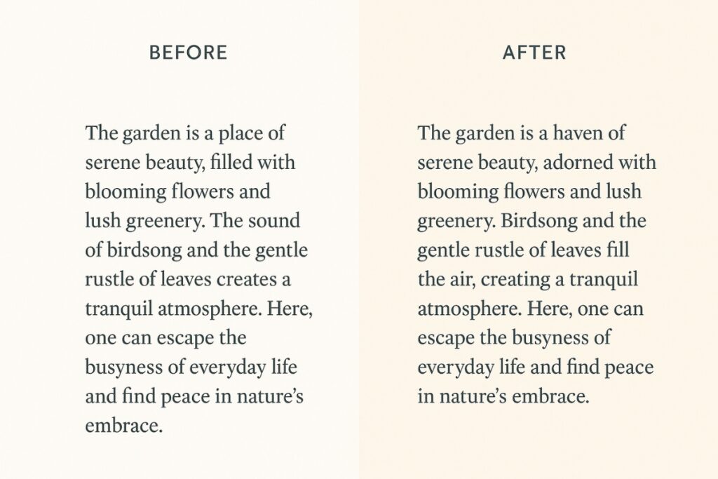 Claude AI rewriting and refining long-form content.