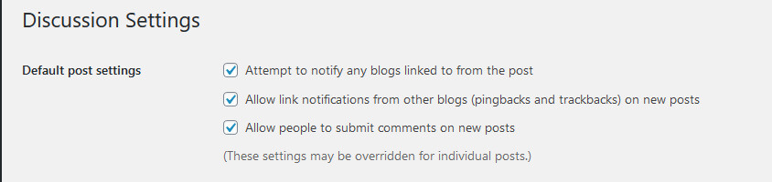 Default post settings
