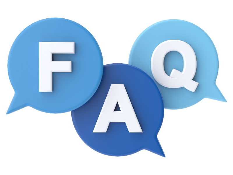 FAQ section answering common questions about using a virtual address for business, including registration, packages, and privacy concerns