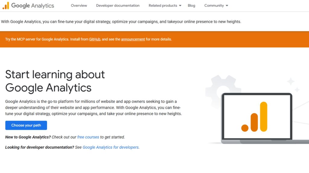Google Analytics dashboard