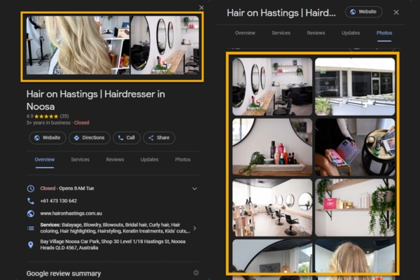 google business profile add high quality images