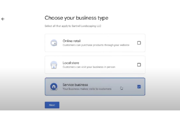 choose service business area