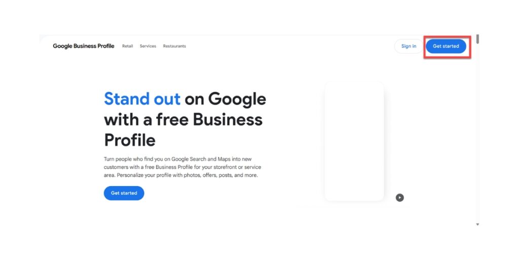 google business profile sign up