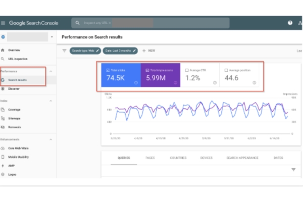 google search console screenshot