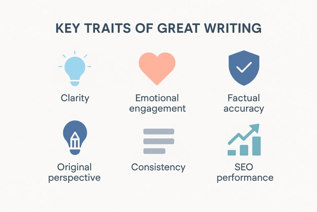 Infographic showing essential qualities of high-performing content