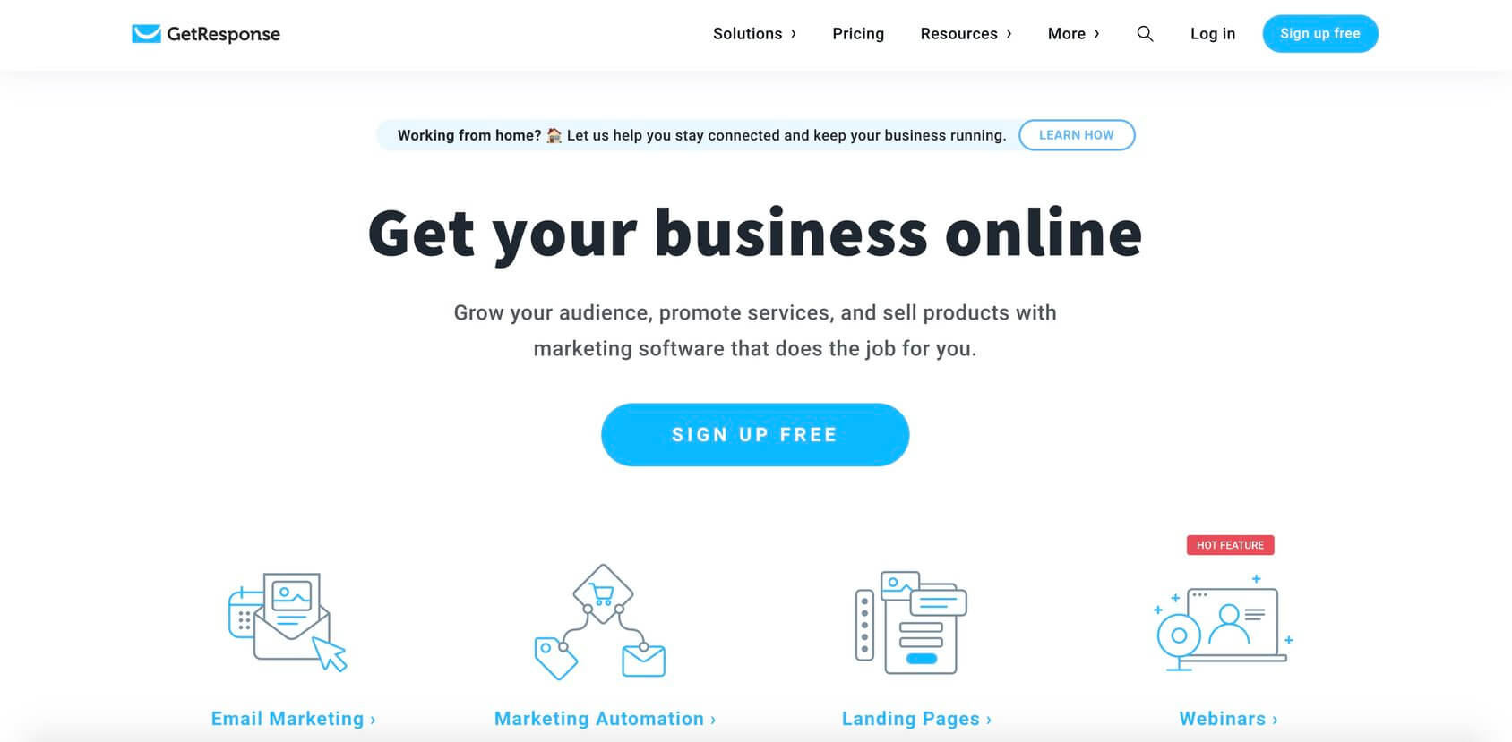 GetResponse homepage