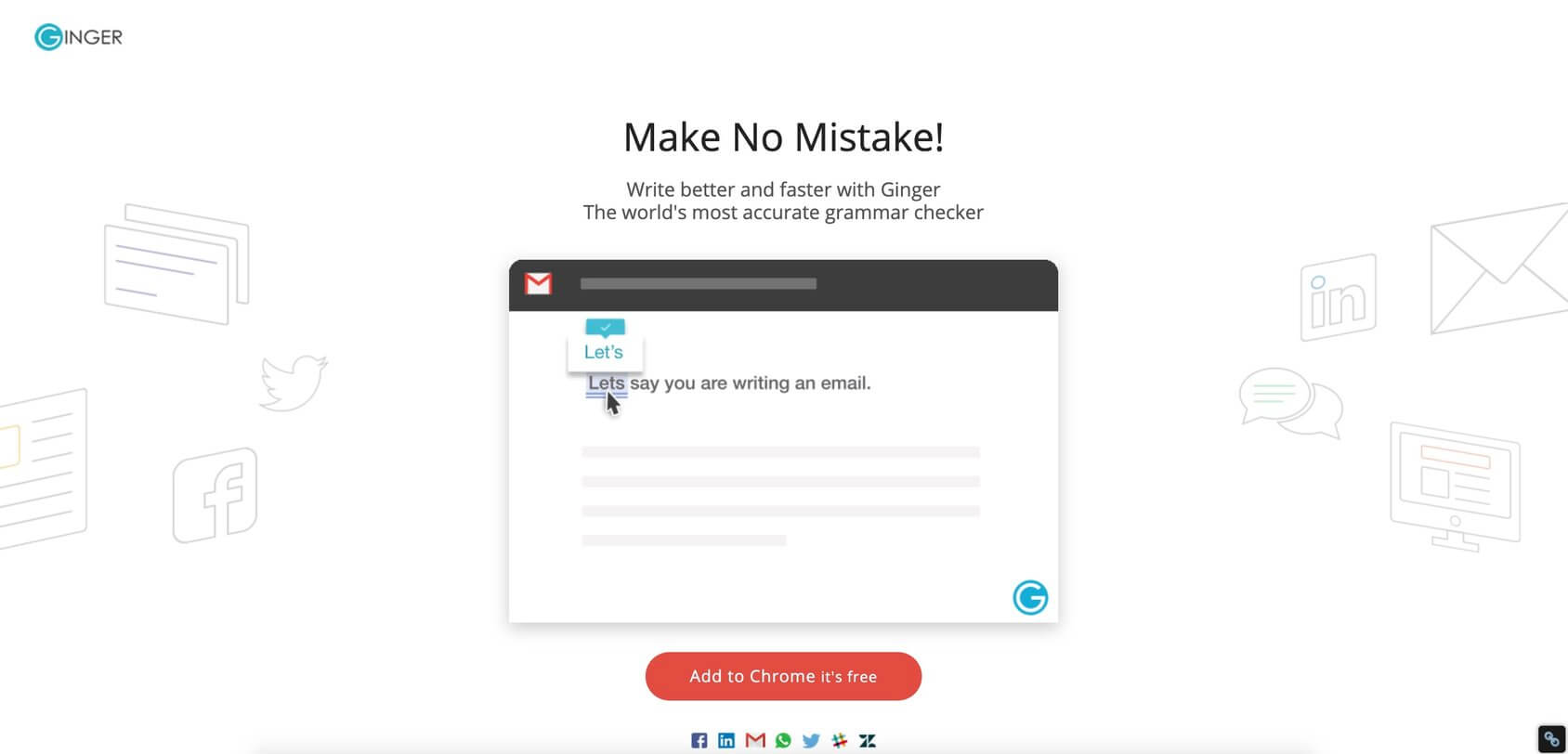 ginger software homepage