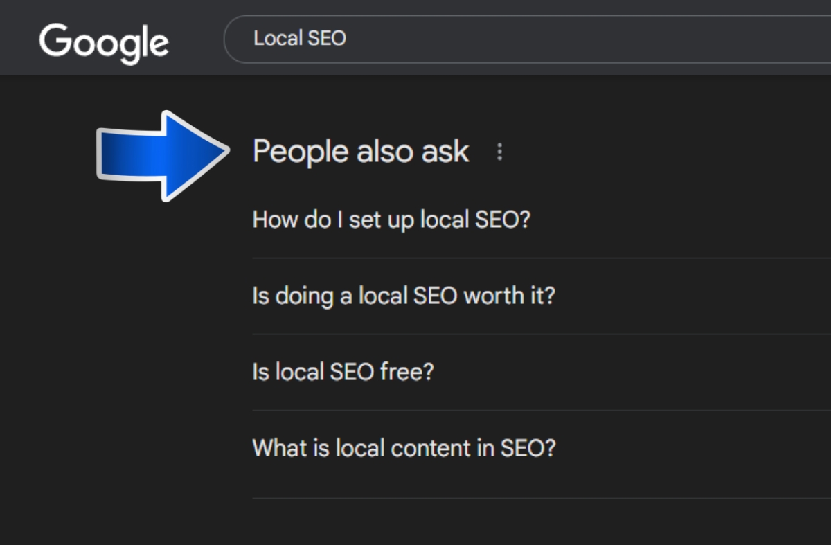 Use Google’s People Also Ask for Local SEO Ideas