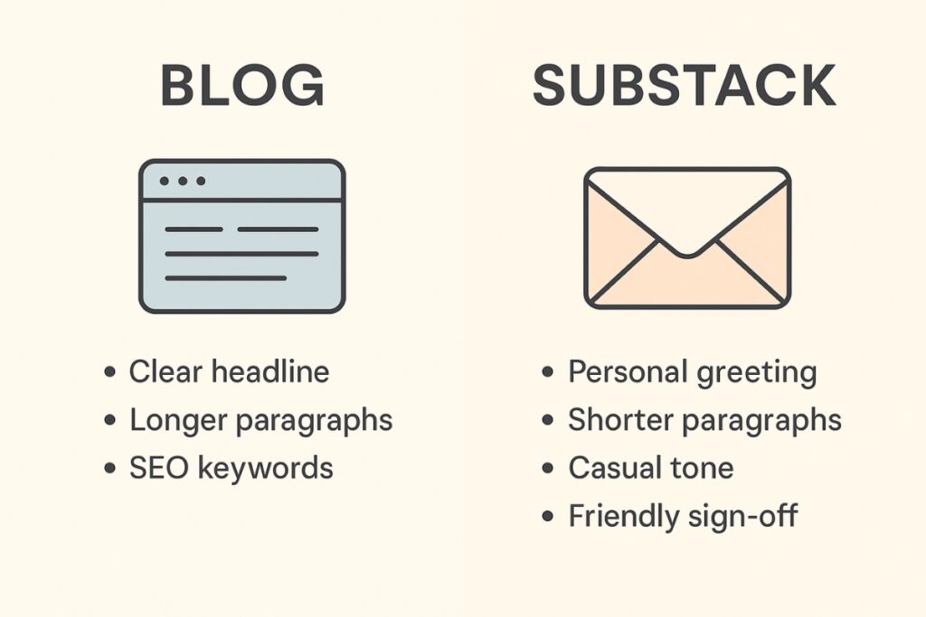 Visually separates the two platforms and reinforces the “balance” concept.