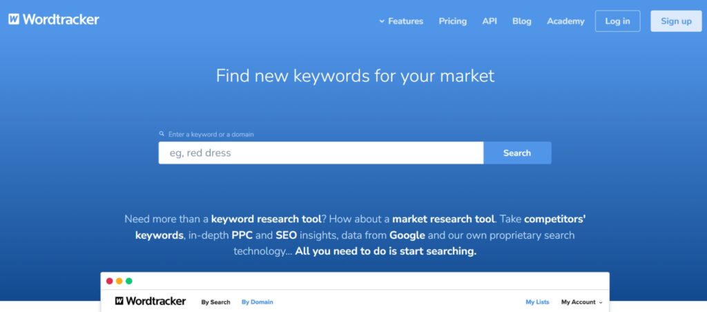 Wordtracker Homepage