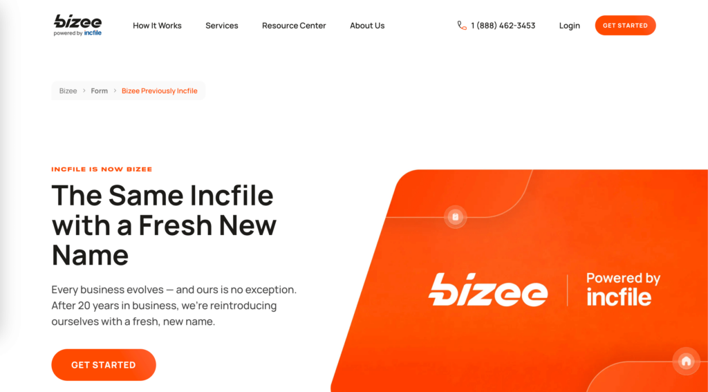 bizee homepage