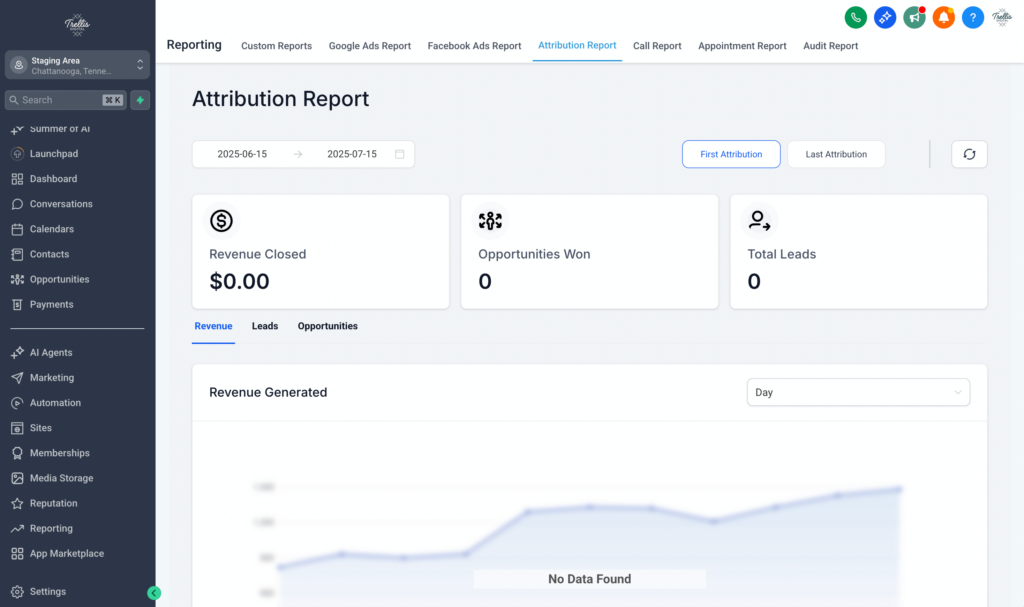 ghl conversion data example for local business