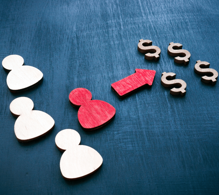 outline of people converting to purchase products